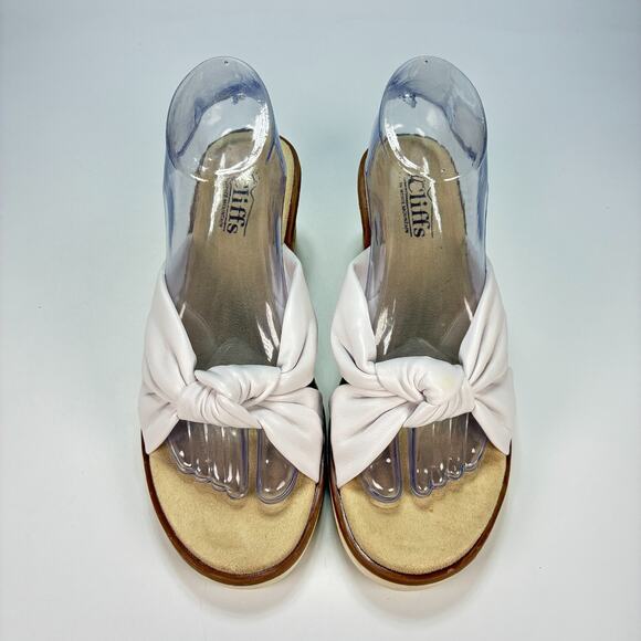 Cliffs by White Mountain Adrielle White Brown Wedge Sandals Women’s Size 8M - Picture 3 of 12